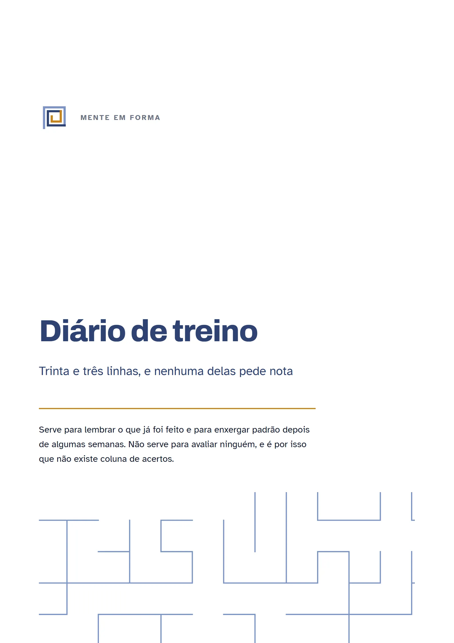 Capa do bônus Diário de Treino